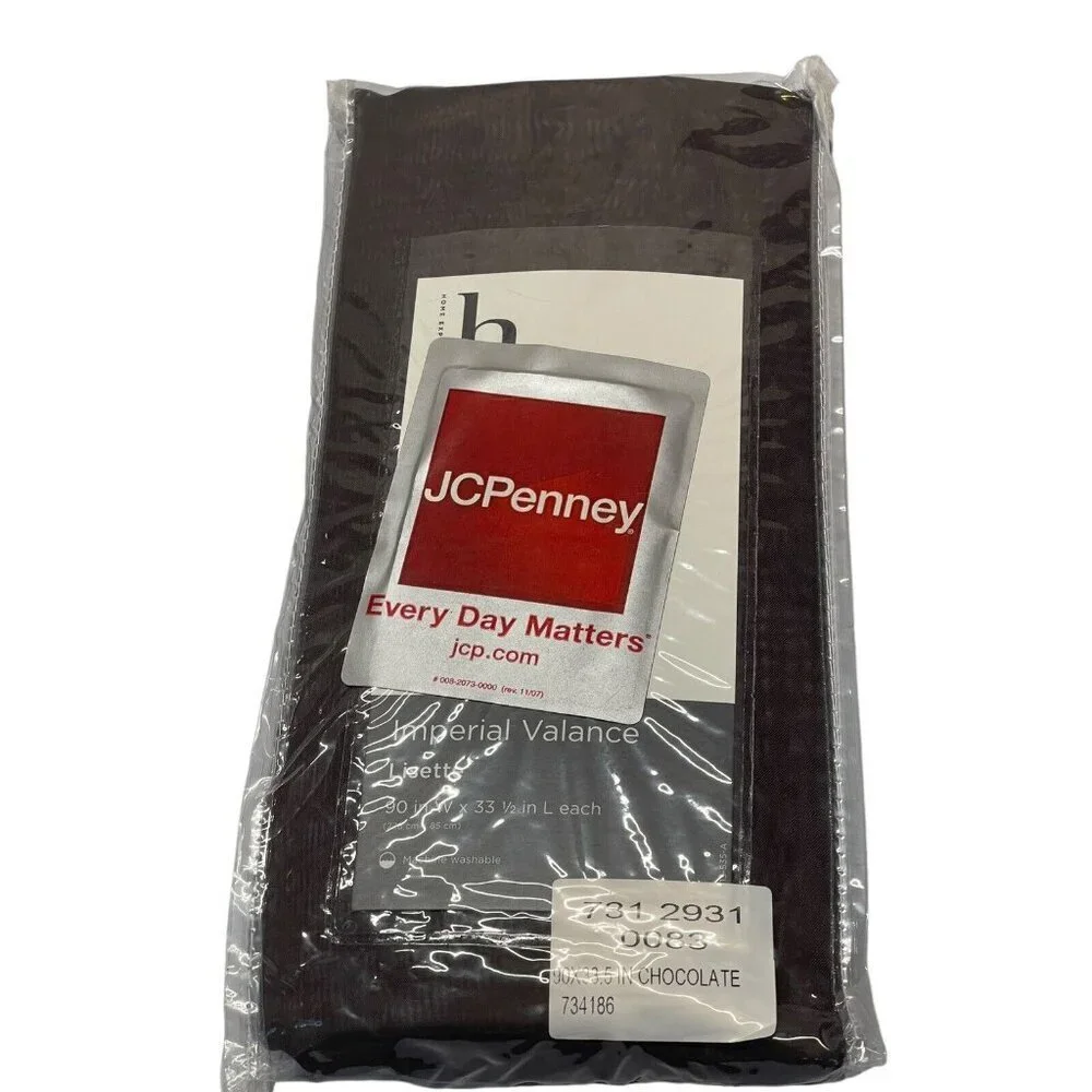 JC Pennys Imperial Valance Lisette  90 x 32 Chocolate Brown